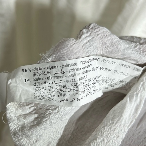 Zara Ivory The Sharon Textured Tiered 3/4 Sleeve Mini Dress Size S - Picture 4 of 5